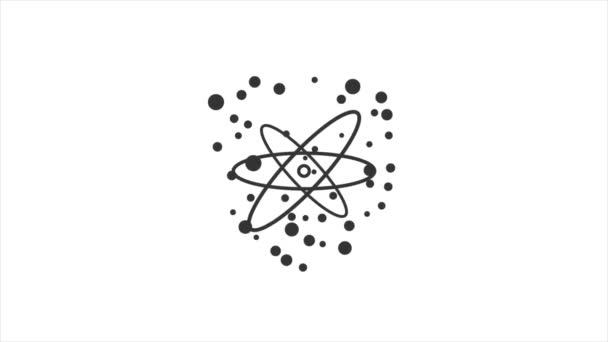 Line Atom Symbol Animação Gráfica Vídeo — Vídeo de Stock