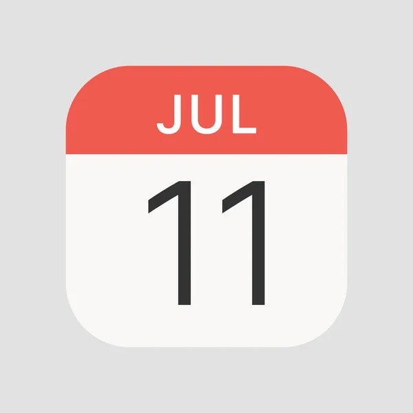 Εικόνα Της 11Ης Ιουλίου Απομονώθηκε Στο Παρασκήνιο Ημερολόγιο Σύμβολο Σύγχρονο — Διανυσματικό Αρχείο