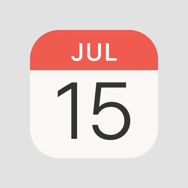 7月15日图标孤立的背景 日历符号现代 图标网站设计 移动应用 病媒图解 — 图库矢量图片