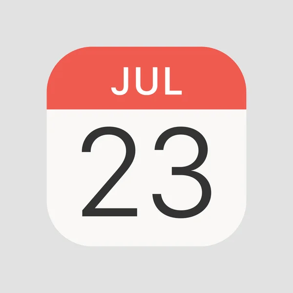 背景には7月23日のアイコンが孤立 カレンダーのシンボルは ウェブサイトのデザイン モバイルアプリ Uiのための現代的 シンプルでベクトル アイコン ベクターイラスト — ストックベクタ