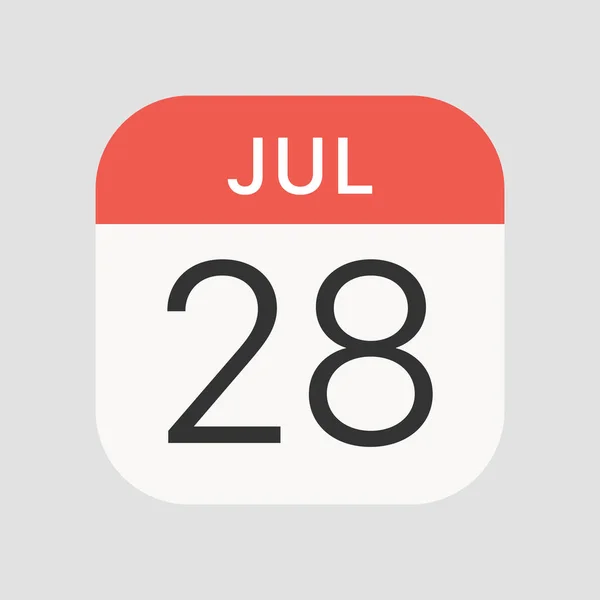 7月28日图标孤立的背景 日历符号现代 图标网站设计 移动应用 病媒图解 — 图库矢量图片
