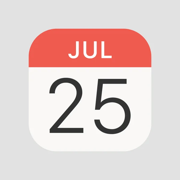 7月25日图标孤立的背景 日历符号现代 图标网站设计 移动应用 病媒图解 — 图库矢量图片