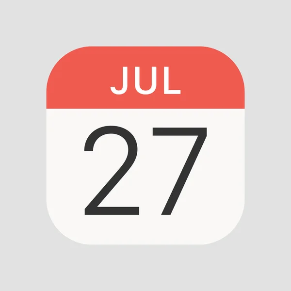 背景には7月27日のアイコンが孤立 カレンダーのシンボルは ウェブサイトのデザイン モバイルアプリ Uiのための現代的 シンプルでベクトル アイコン ベクターイラスト — ストックベクタ