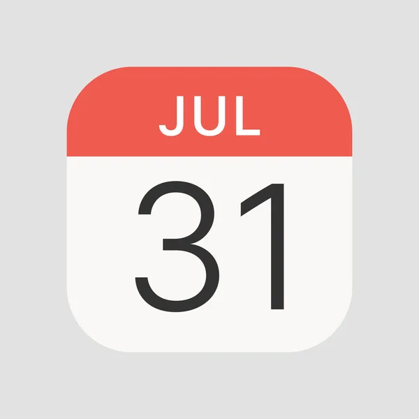 Ιουλίου Εικονίδιο Απομονώνονται Στο Παρασκήνιο Ημερολόγιο Σύμβολο Σύγχρονο Απλό Διάνυσμα — Διανυσματικό Αρχείο