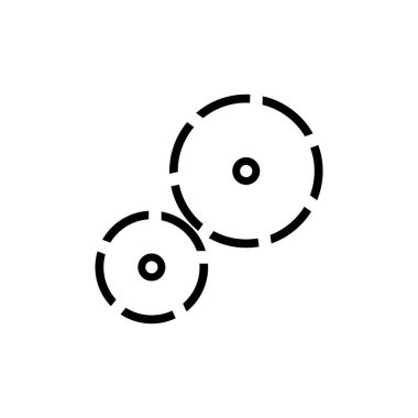 Dişli sürücüsü simgesi beyaz arkaplanda izole edildi. Grafik sembolü modern, basit, vektör, web sitesi tasarımı için simge, mobil uygulama, ui. Vektör İllüstrasyonu