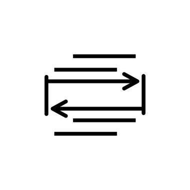 Beyaz arkaplanda izole edilmiş sürekli madde işaret simgesinin yönünü değiştir. Grafik sembolü modern, basit, vektör, web sitesi tasarımı için simge, mobil uygulama, ui. Vektör İllüstrasyonu