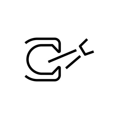 Beyaz arkaplanda klips temizleyici simgesi izole edildi. Grafik sembolü modern, basit, vektör, web sitesi tasarımı için simge, mobil uygulama, ui. Vektör İllüstrasyonu