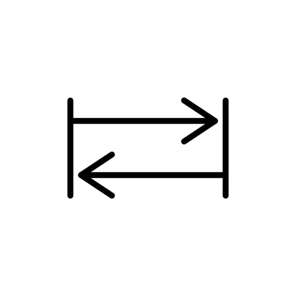 Ограниченное Прямолинейное Движение Иконка Обратного Знака Белом Фоне Графический Символ — стоковый вектор
