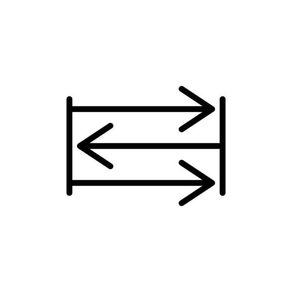 Begrenztes Symbol Für Geradlinige Bewegung Auf Weißem Hintergrund Grafisches Symbol — Stockvektor