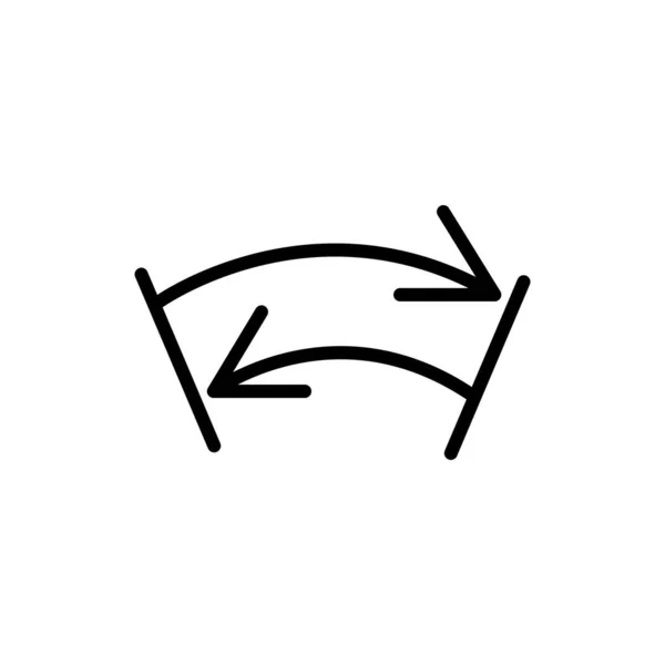 Begränsad Rotation Och Returskylt Ikon Isolerad Vit Bakgrund Grafisk Symbol — Stock vektor