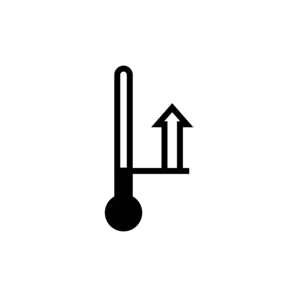 Ícone Sinal Aumento Temperatura Isolado Fundo Branco Símbolo Gráfico Moderno —  Vetores de Stock