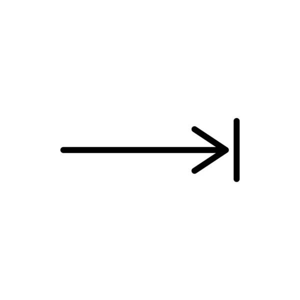 Begränsad Rätlinjig Rörelse Tecken Ikon Isolerad Vit Bakgrund Grafisk Symbol — Stock vektor
