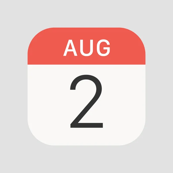 Αυγούστου Εικονίδιο Που Απομονώνεται Στο Παρασκήνιο Ημερολόγιο Σύμβολο Σύγχρονο Απλό — Διανυσματικό Αρχείο