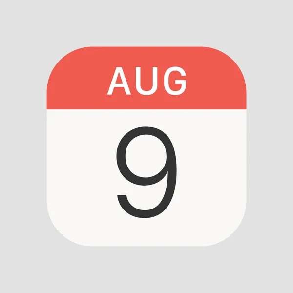 Αυγούστου Εικονίδιο Απομονώνεται Στο Παρασκήνιο Ημερολόγιο Σύμβολο Σύγχρονο Απλό Διάνυσμα — Διανυσματικό Αρχείο