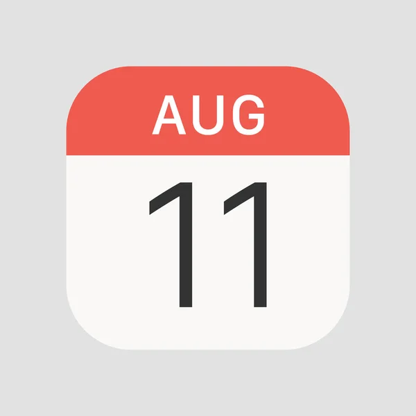 背景に8月11日アイコンが孤立 カレンダーのシンボルは ウェブサイトのデザイン モバイルアプリ Uiのための現代的 シンプルでベクトル アイコン ベクターイラスト — ストックベクタ