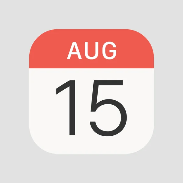 8月15日图标分离背景 日历符号现代 图标网站设计 移动应用 病媒图解 — 图库矢量图片