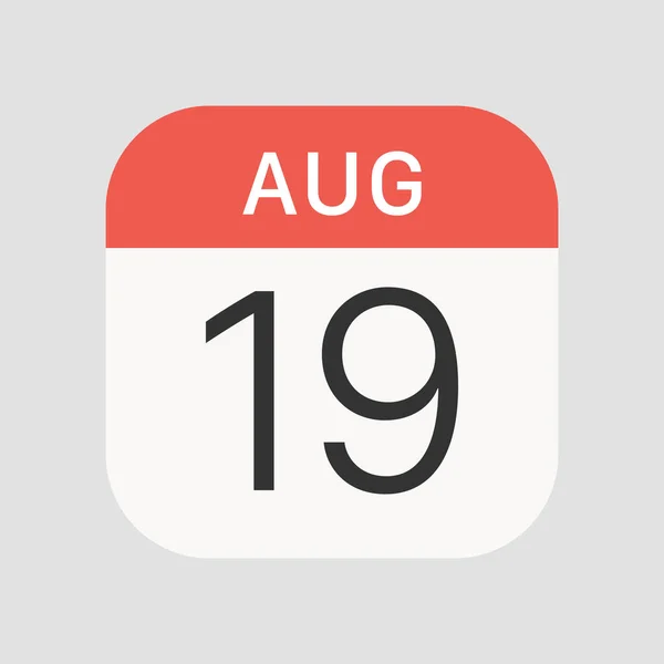 8月19日图标分离背景 日历符号现代 图标网站设计 移动应用 病媒图解 — 图库矢量图片