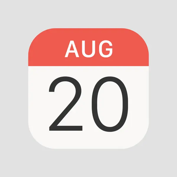 Εικονίδιο Αυγούστου Απομονώνεται Στο Παρασκήνιο Ημερολόγιο Σύμβολο Σύγχρονο Απλό Διάνυσμα — Διανυσματικό Αρχείο