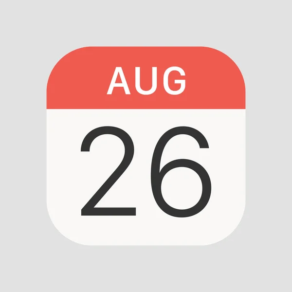 8月26日图标孤立的背景 日历符号现代 图标网站设计 移动应用 病媒图解 — 图库矢量图片