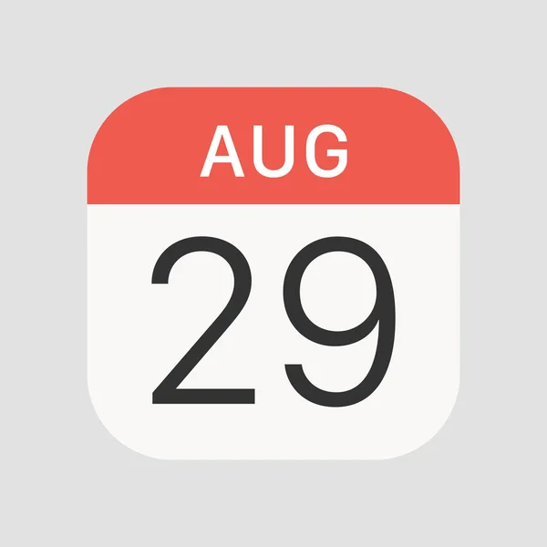 8月29日图标分离背景 日历符号现代 图标网站设计 移动应用 病媒图解 — 图库矢量图片