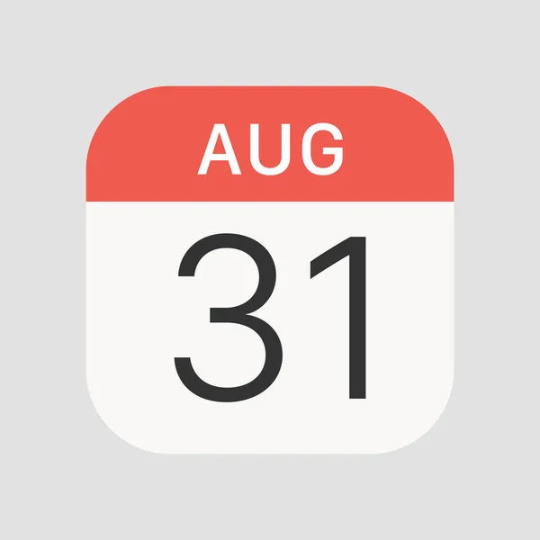 背景に8月31日のアイコンを隔離 カレンダーのシンボルは ウェブサイトのデザイン モバイルアプリ Uiのための現代的 シンプルでベクトル アイコン ベクターイラスト — ストックベクタ