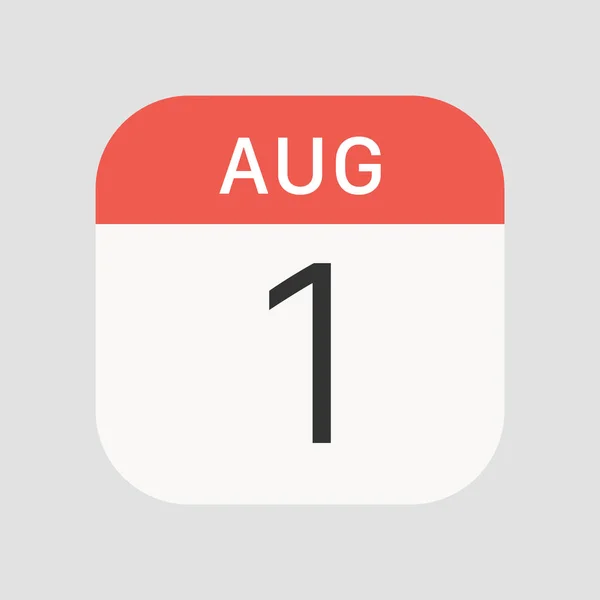Αυγούστου Εικονίδιο Που Απομονώνεται Στο Παρασκήνιο Ημερολόγιο Σύμβολο Σύγχρονο Απλό — Διανυσματικό Αρχείο
