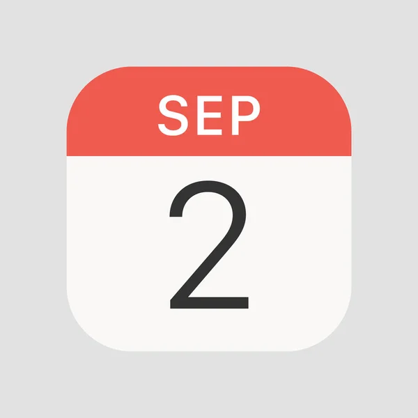 9月2日图标孤立的背景 日历符号现代 图标网站设计 移动应用 病媒图解 — 图库矢量图片