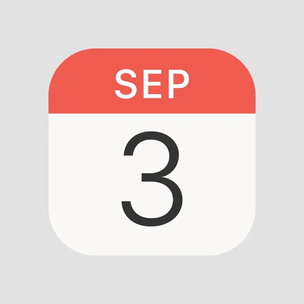 Settembre Con Isolato Sullo Sfondo Simbolo Calendario Moderno Semplice Vettore — Vettoriale Stock