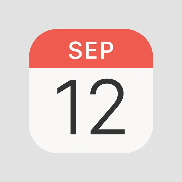 9月12日图标孤立的背景 日历符号现代 图标网站设计 移动应用 病媒图解 — 图库矢量图片