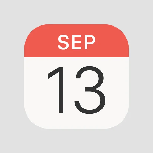 9月13日图标分离背景 日历符号现代 图标网站设计 移动应用 病媒图解 — 图库矢量图片
