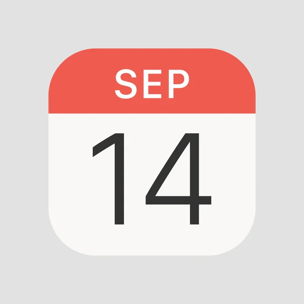 9月14日图标分离背景 日历符号现代 图标网站设计 移动应用 病媒图解 — 图库矢量图片