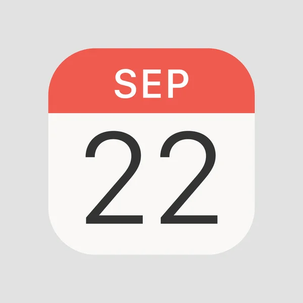 9月22日图标分离背景 日历符号现代 图标网站设计 移动应用 病媒图解 — 图库矢量图片
