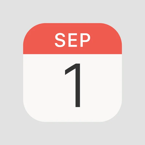 9月1日图标孤立的背景 日历符号现代 图标网站设计 移动应用 病媒图解 — 图库矢量图片