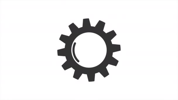 Animated Spinning Gear Settingcogwheel Hoge Kwaliteit Video — Stockvideo