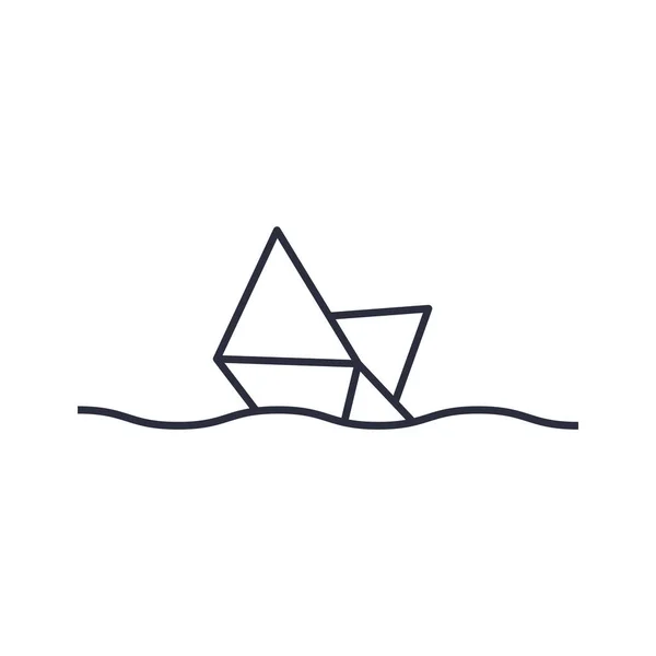 Papierboot Symbol Isoliert Auf Dem Hintergrund Wasserfahrzeug Symbol Modern Einfach — Stockvektor