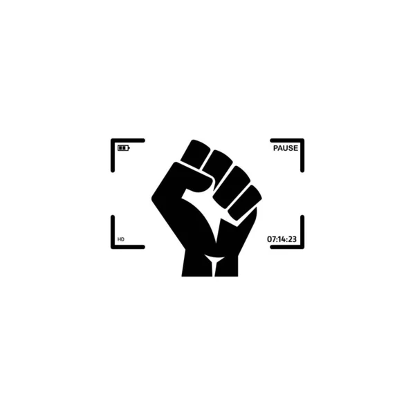 Ikona Pozvednuté Pěsti Izolovaná Bílém Pozadí Protest Symbol Moderní Jednoduchý — Stockový vektor