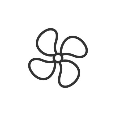 Havalandırma hayran simgesi beyaz arkaplanda izole edildi. Havada dolaşan fan sembolü modern, basit, vektör, web sitesi tasarımı için simge, mobil uygulama, ui. Vektör İllüstrasyonu