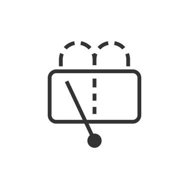 Arka pencere temizleyicisi ve silecek simgesi beyaz arka planda izole edilmiş. Ön cam yıkama sembolü modern, basit, vektör, web sitesi tasarımı için simge, mobil uygulama, ui. Vektör İllüstrasyonu