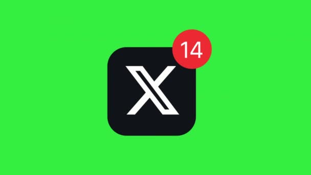 August10 2023 Xアプリのロゴ通知番号カウンター ツイッターのロゴ 高品質の映像を公開しました 4Kアニメーション — ストック動画