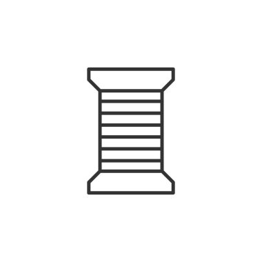 Beyaz arkaplanda iplik simgesi izole edildi. Terzilik sembolü modern, basit, vektör, web sitesi tasarımı için simge, mobil uygulama, ui. Vektör İllüstrasyonu