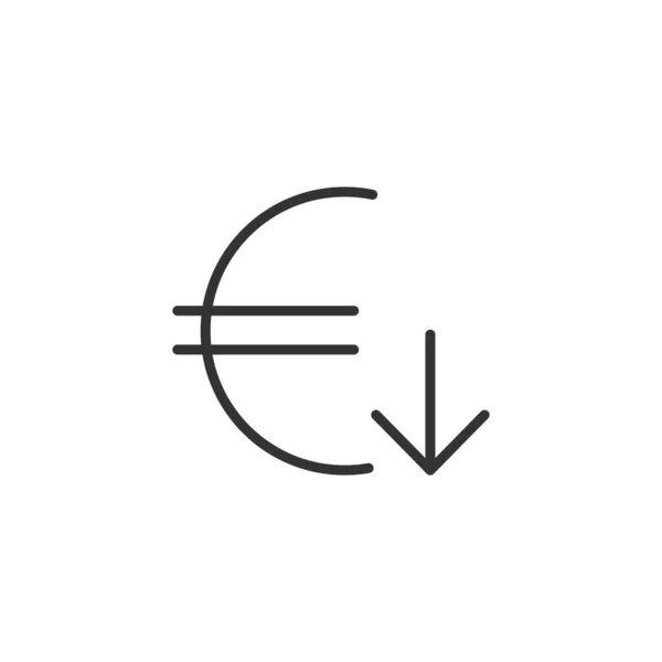 Icône Euro Isolée Sur Fond Blanc Symbole Devise Moderne Simple — Image vectorielle