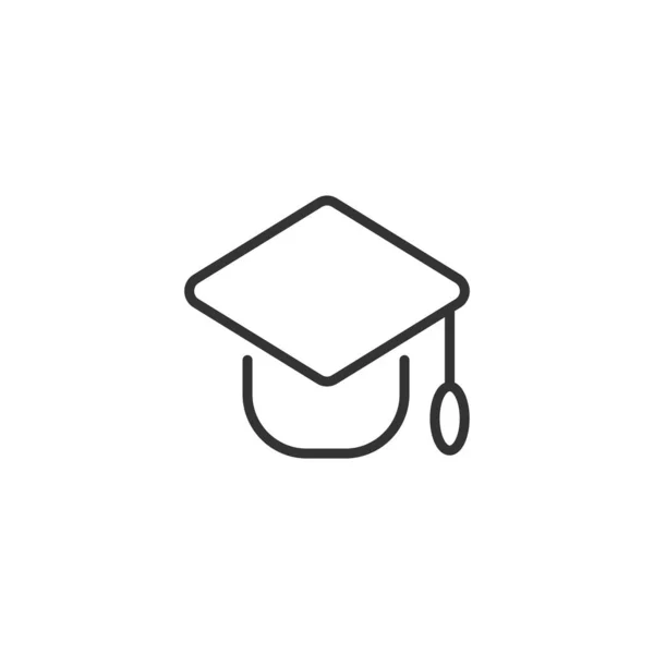 Graduation Hat Icon Isolated White Background Education Symbol Modern Simple — Stock Vector