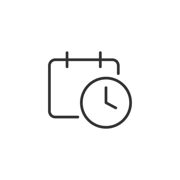 Datum Tijd Pictogram Geïsoleerd Witte Achtergrond Deadline Symbool Modern Eenvoudig — Stockvector