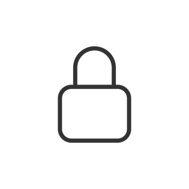 Asma kilit simgesi beyaz arkaplanda izole edildi. Gizlilik sembolü modern, basit, vektör, web sitesi tasarımı için simge, mobil uygulama, ui. Vektör İllüstrasyonu