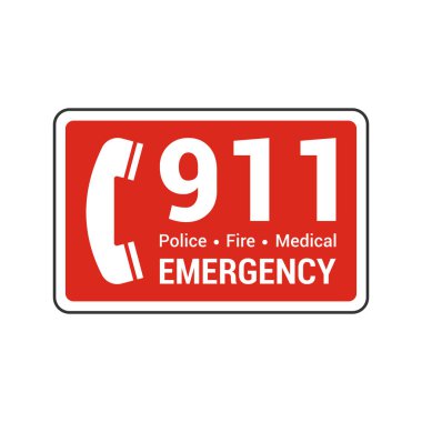Beyaz arka planda 911 'i ara. Yardım hattı sembolü modern, basit, vektör, web sitesi tasarımı için simge, mobil uygulama, ui. Vektör İllüstrasyonu