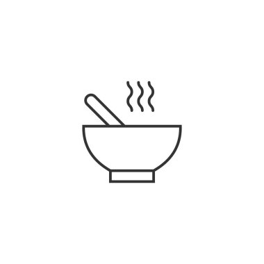 Bowl simgesi beyaz arkaplanda izole edildi. Gıda sembolü modern, basit, vektör, web sitesi tasarımı için simge, mobil uygulama, ui. Vektör İllüstrasyonu