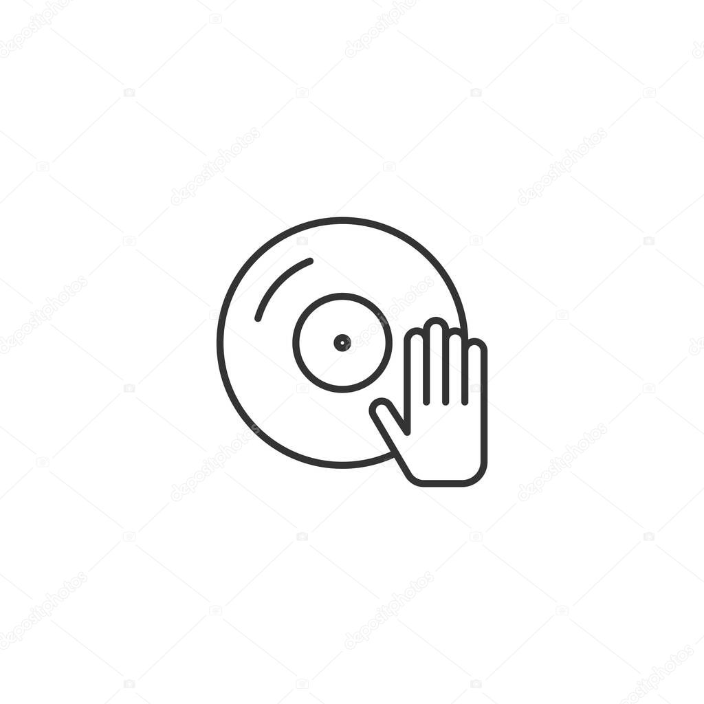 DJ icon isolated on white background. Entertainment symbol modern, simple, vector, icon for website design, mobile app, ui. Vector Illustration