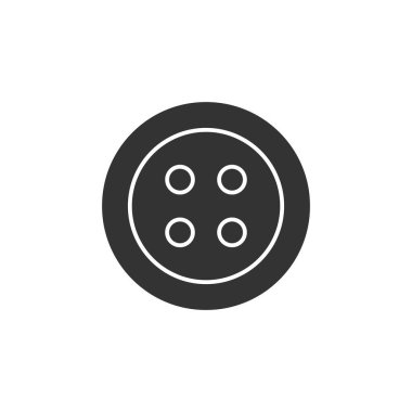 Giysi düğmesi simgesi beyaz arkaplanda izole edildi. Terzilik sembolü modern, basit, vektör, web sitesi tasarımı için simge, mobil uygulama, ui. Vektör İllüstrasyonu