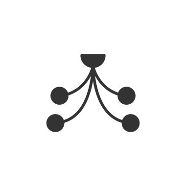 Beyaz arkaplanda izole edilmiş avize simgesi. Lamba sembolü modern, basit, vektör, web sitesi tasarımı için simge, mobil uygulama, ui. Vektör İllüstrasyonu