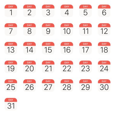Takvim simgesi beyaz arkaplanda izole edildi. Sembol modern, basit, vektör, web sitesi tasarımı için simge, mobil uygulama, ui. Vektör İllüstrasyonu
